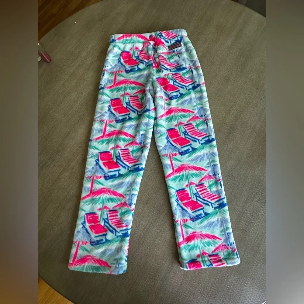Vineyard Vines Pink and Blue Fleece medium 10-12 girls Pants